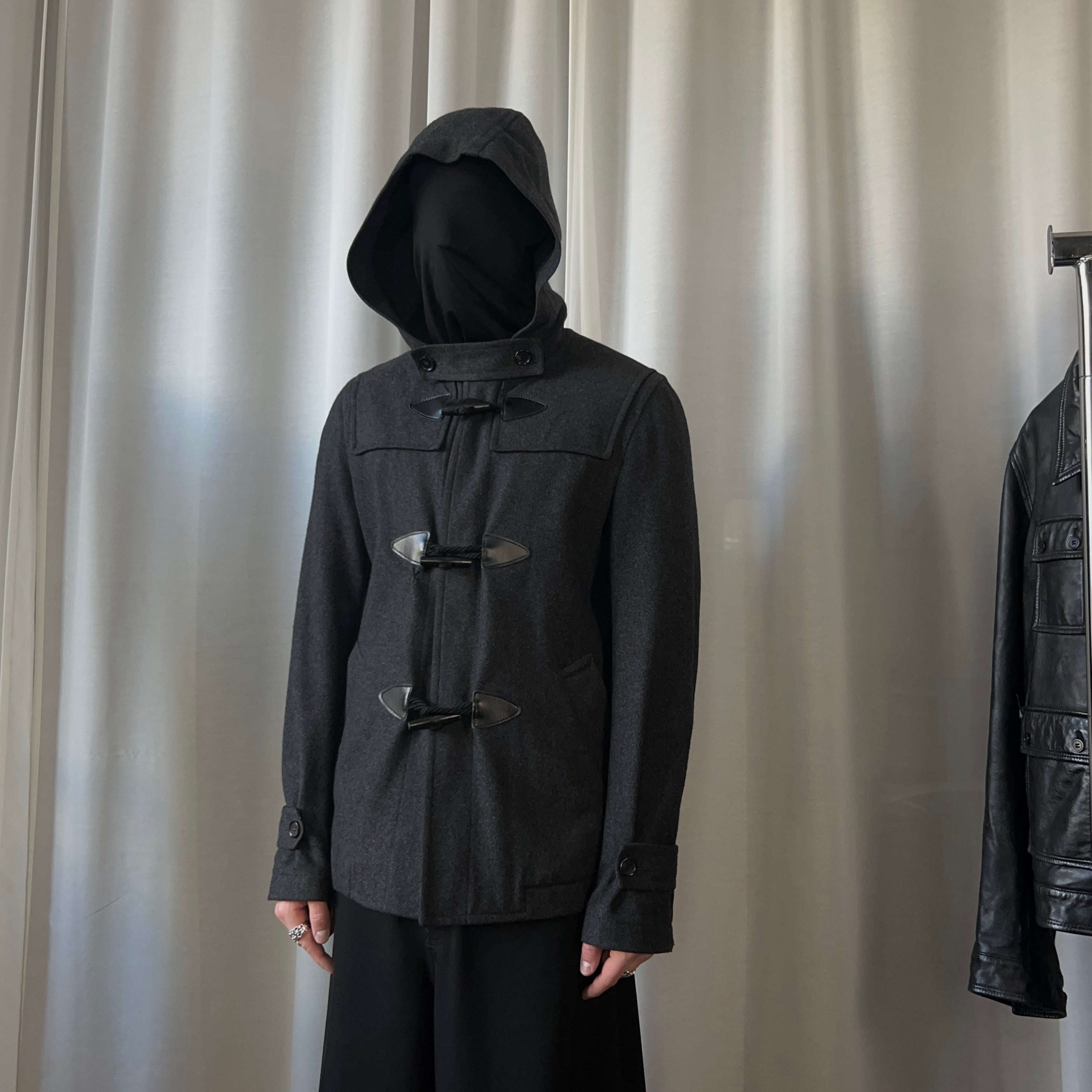 Vertical Rags - Comme des Garcons Shirt Hooded Duffle Wool Jacket