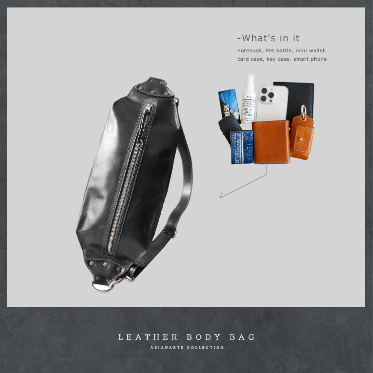 DAYSART 本革 ボディバッグ 膨らむレザーバッグ lb313