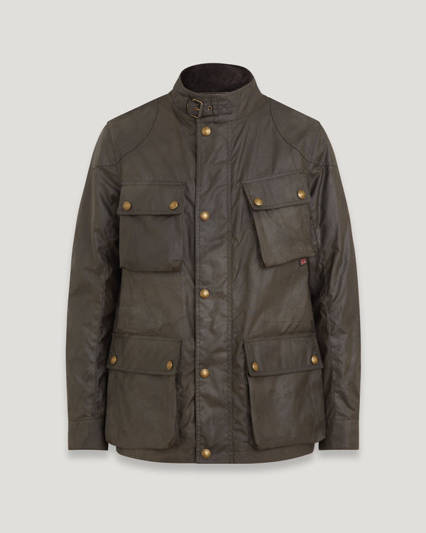 Men's Waxed Cotton Fieldmaster Jacket in Faded Olive | Belstaff US