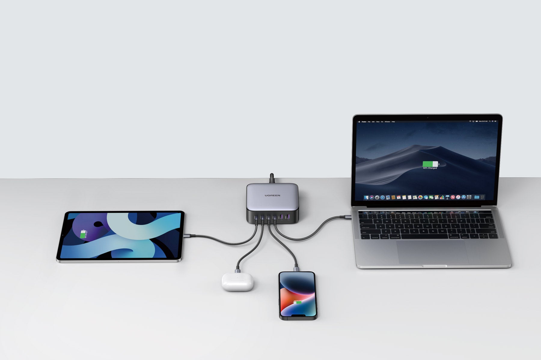 UGREEN Nexode 卓上急速充電器 200W 4C2A 6ポート ブラック 90551