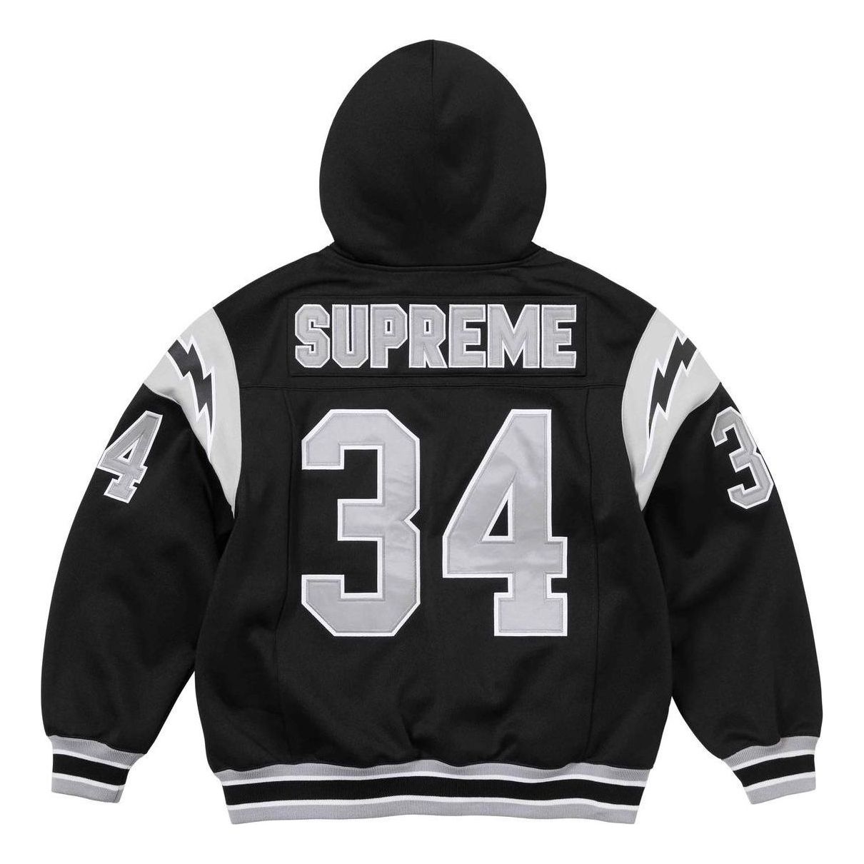 Supreme Football Zip Up Hooded Sweatshirt 'Black White' SUP-SS24-023