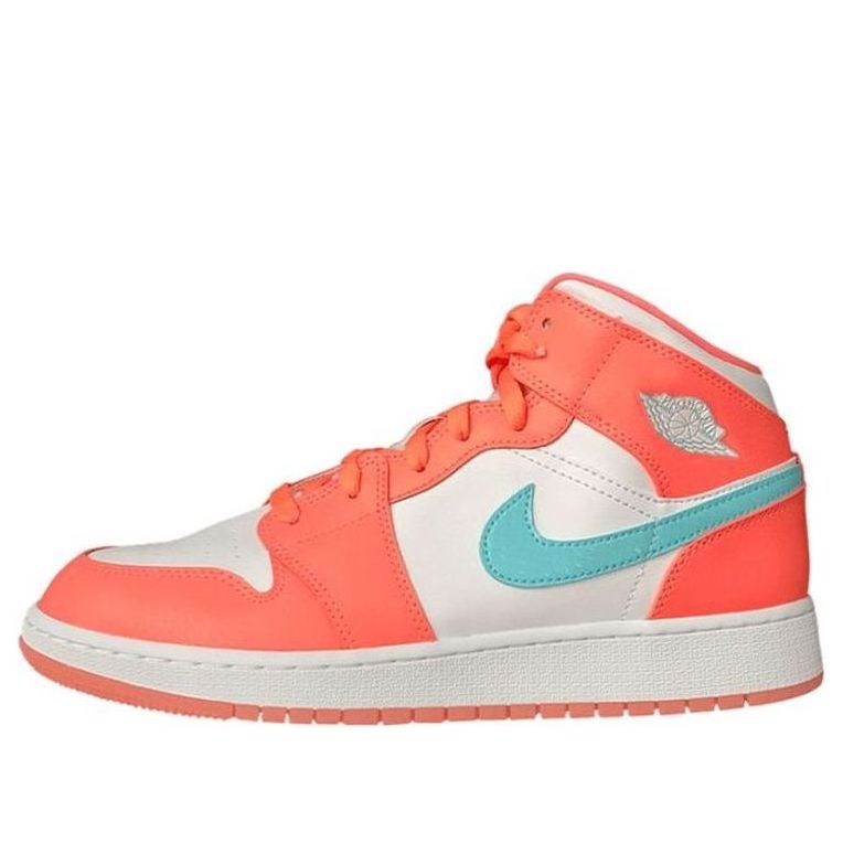 GS) Air Jordan 1 Mid 'Crimson Pulse' 555112-814
