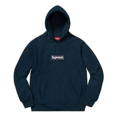 Supreme Set In Logo Hooded Sweatshirt 'Navy' SUP-SS19-096