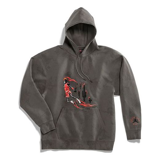 Air Jordan x Cactus Jack by Travis Scott Washed Suede Hoodie 'Iron