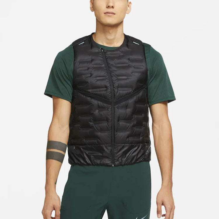Nike Aeroloft Stay Warm Woven Running Reflective Down Vest Black