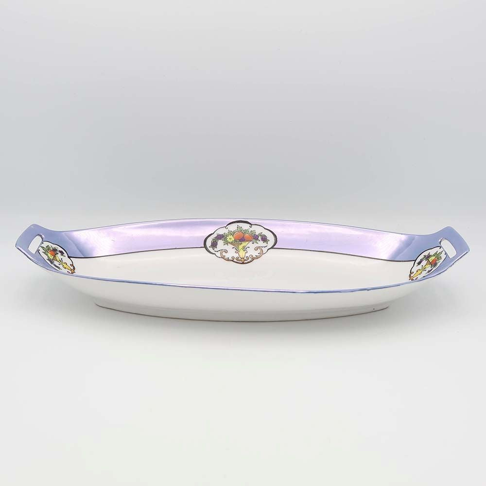 美しい白磁と果実の彩り♪ オールドノリタケ オーバルプレート LV1-77