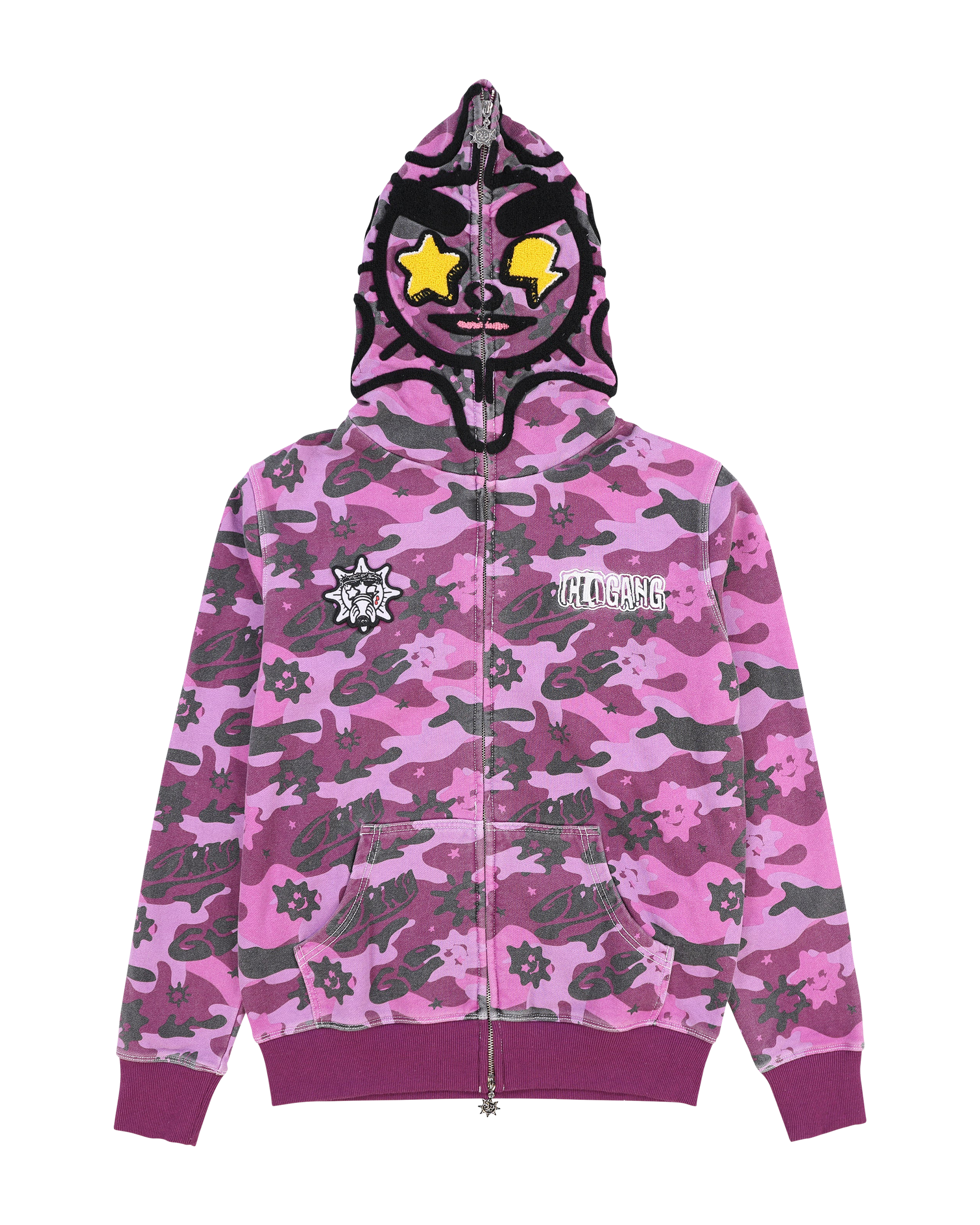 Glo Gang | The Glory Full Zip Hoodie (Purple Wash Camo) | Hoodies