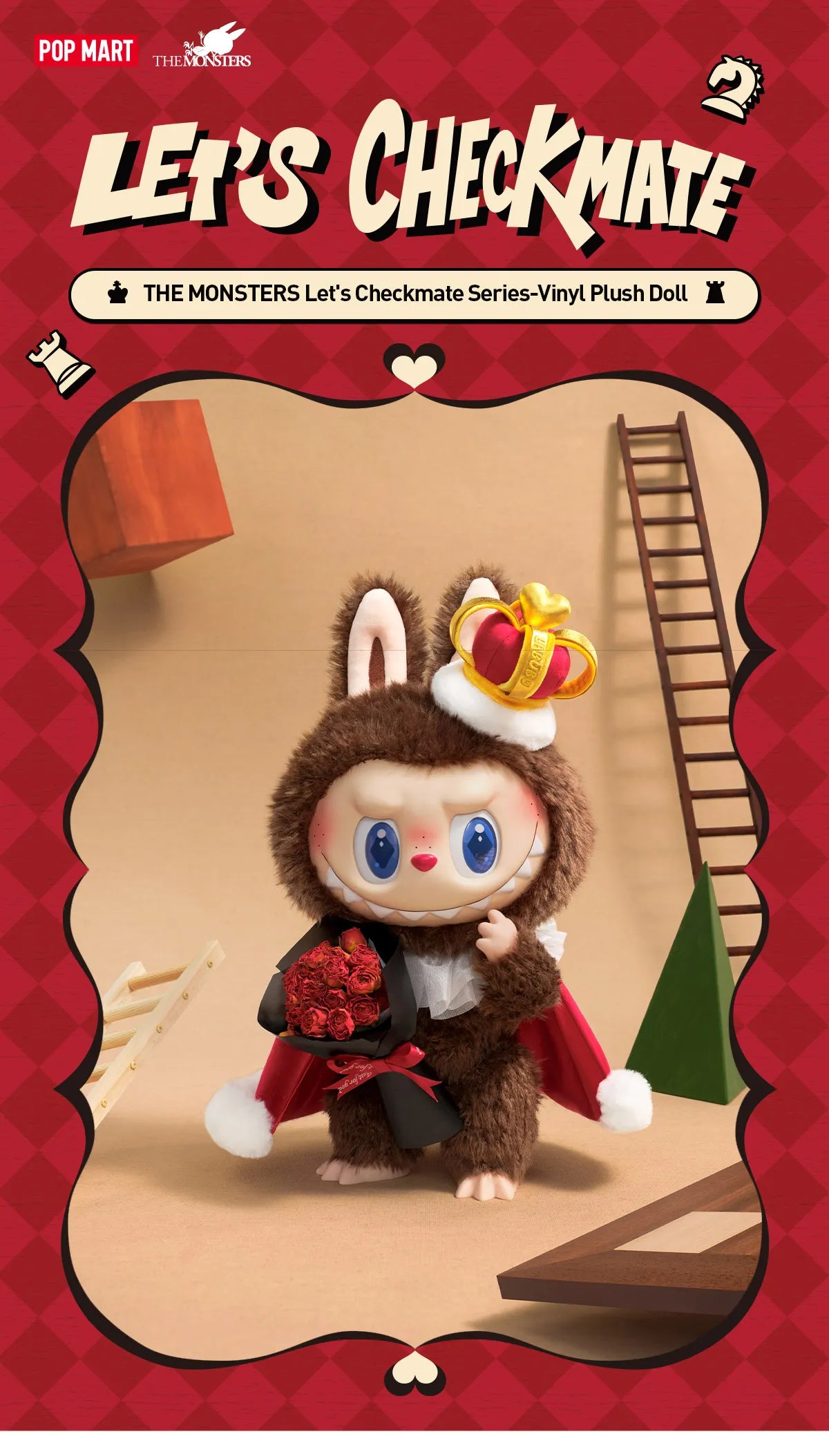 POP MART THE MONSTERS Labubu Zimomo Let's Checkmate Series-Vinyl