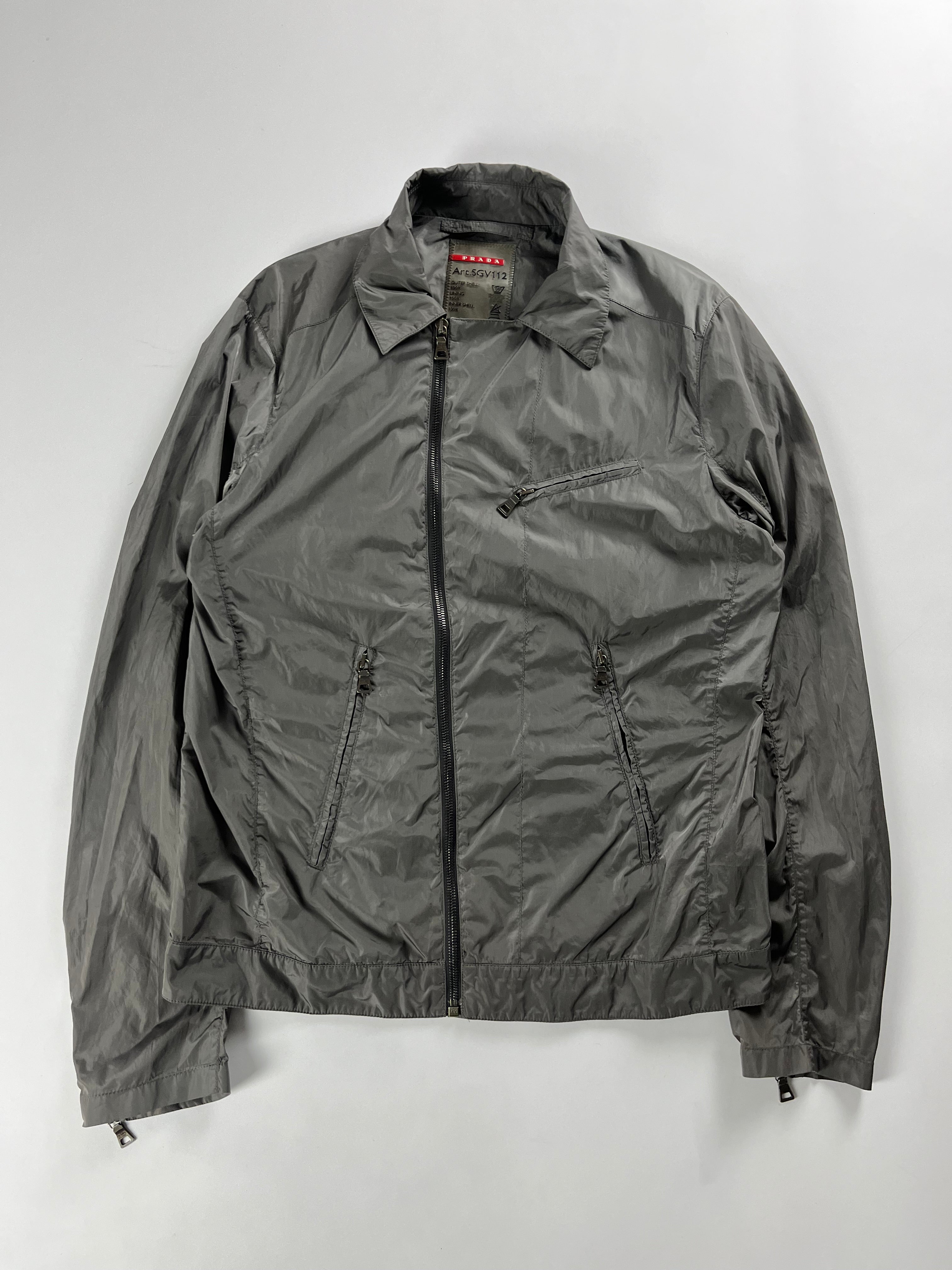 WEDEMPIECES - Prada Asymmetrical Zipper Nylon Metal jacket - M