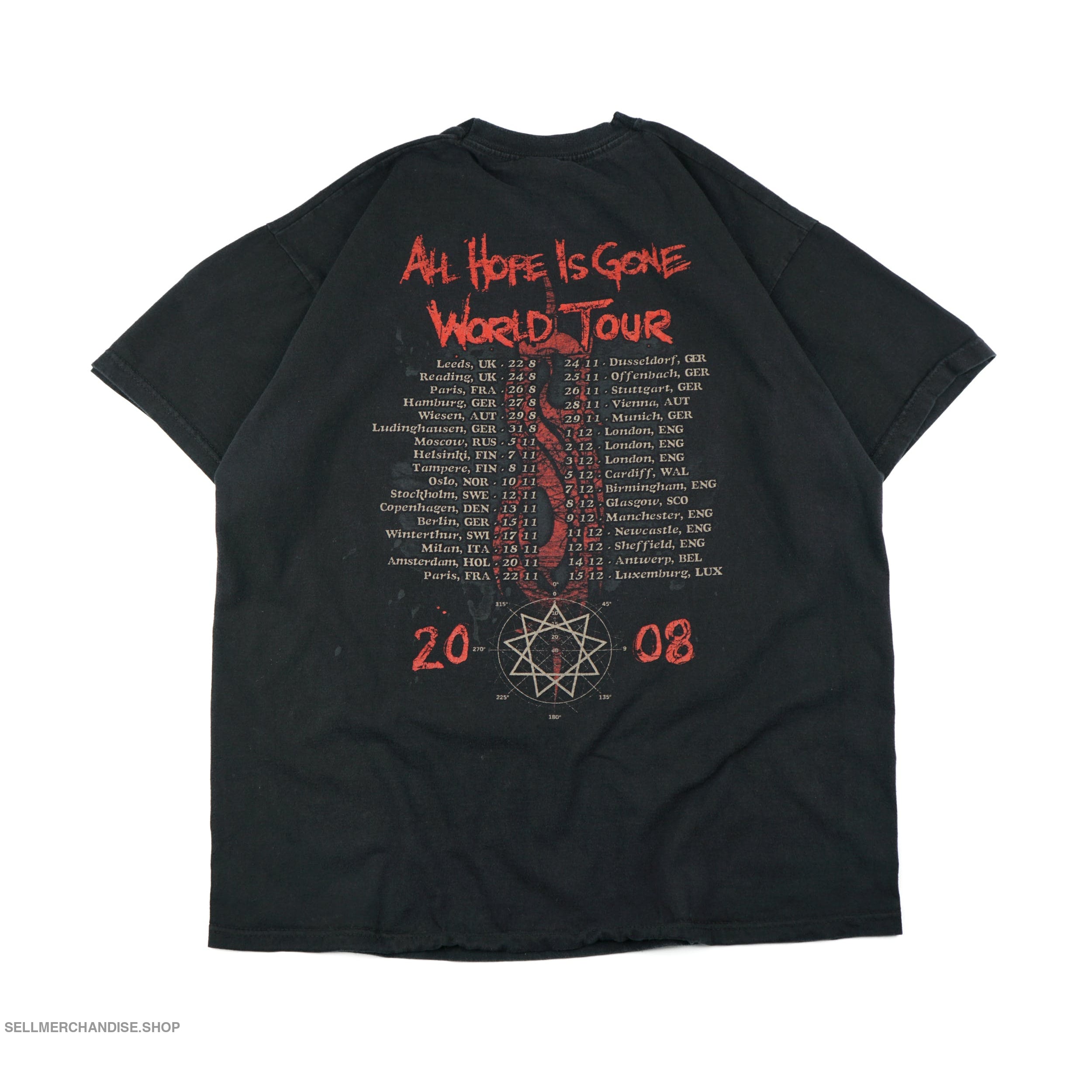 Vintage 2008 Slipknot Tour T-Shirt All Hope Is Gone