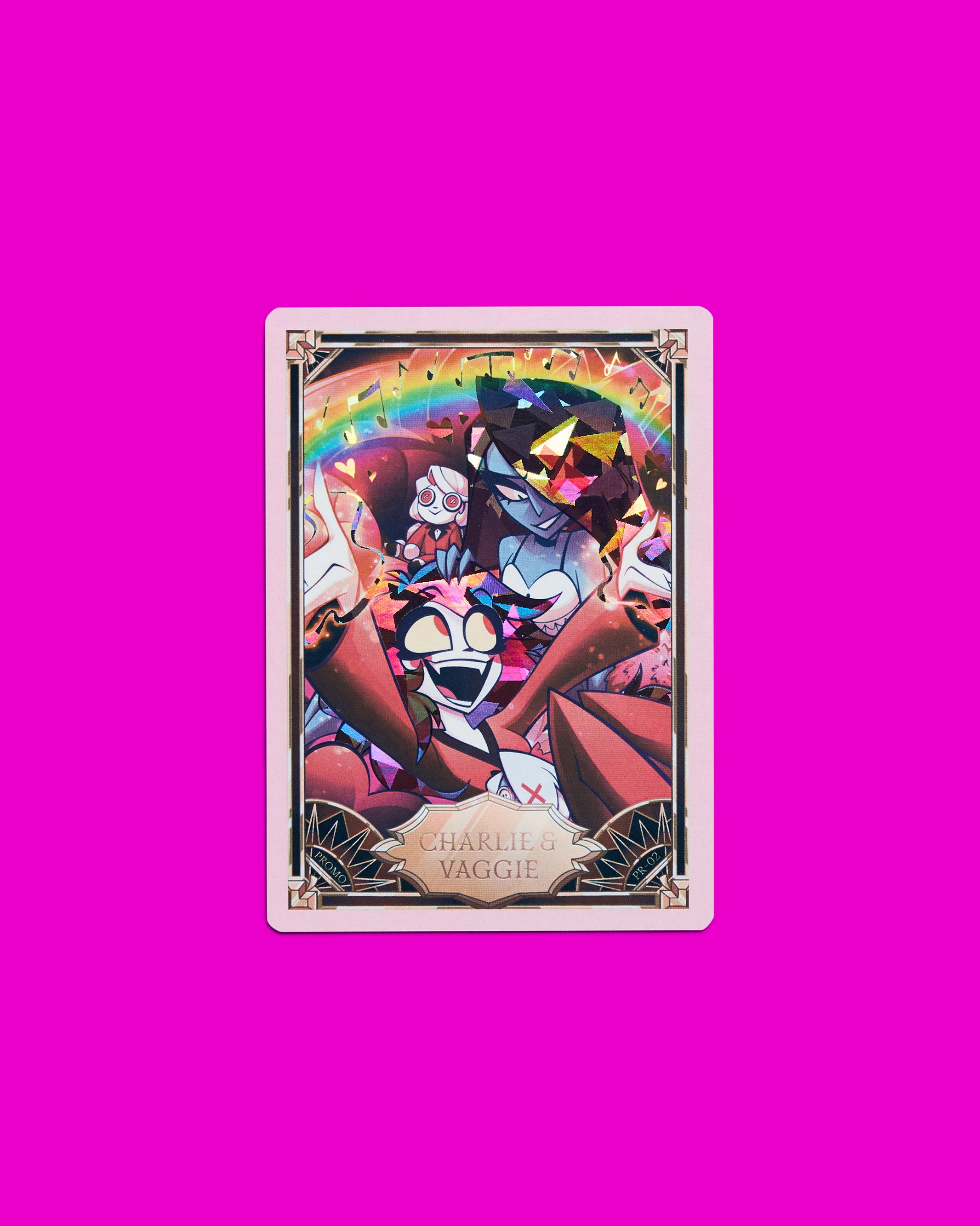Hazbin Hotel Trading Cards Charlie & Vaggie Cracked Ice Promo Card