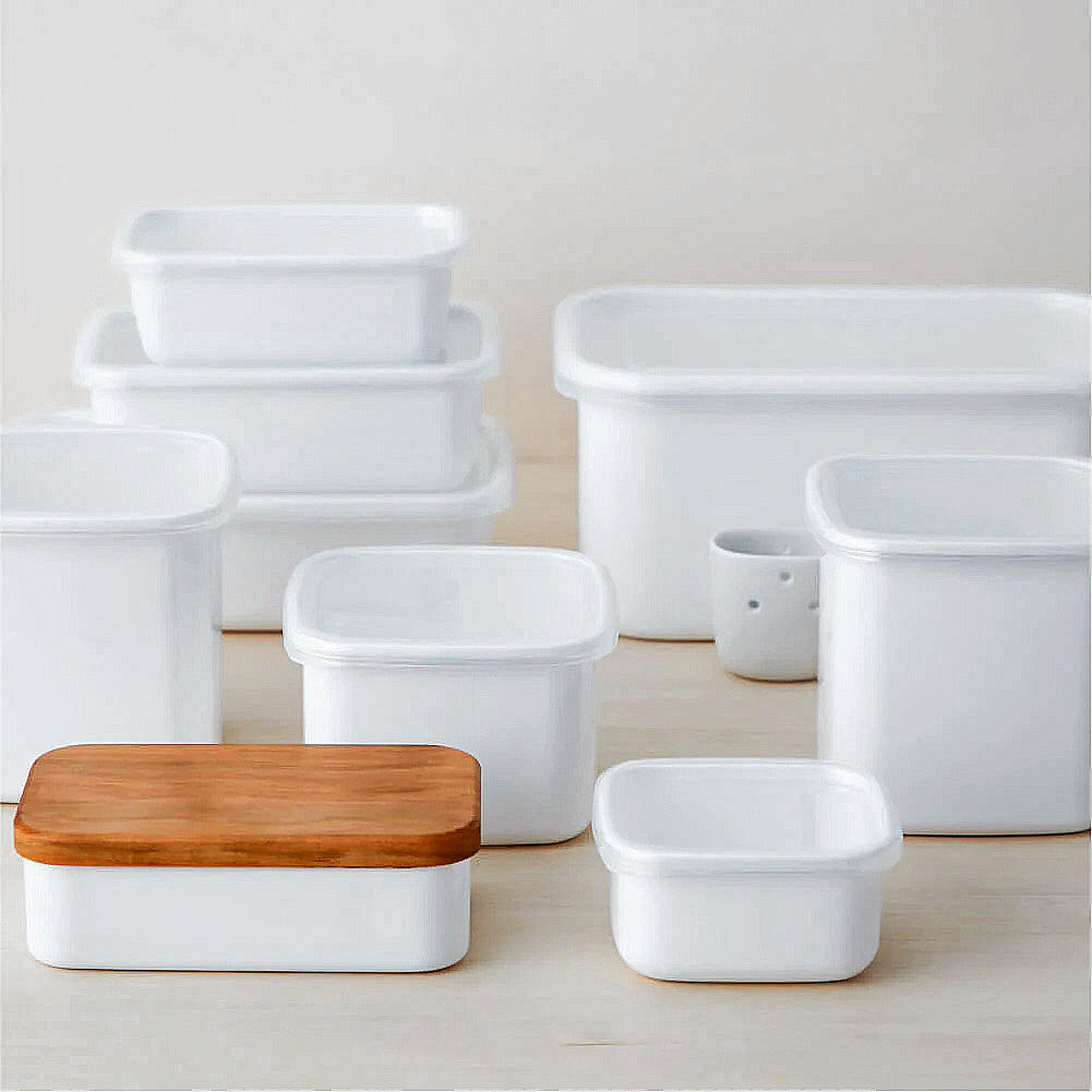 野田琺瑯 持ち手ストッカー角型L 2個セット ｜のレン神楽坂【公式通販