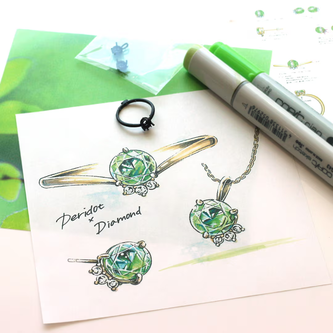 ペリドット×ダイヤモンド K10ペンダントトップ・オルシェ