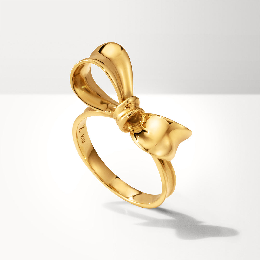 ビズー公式】ゴールド リボン K18 リング リュバン | 希少石カラー