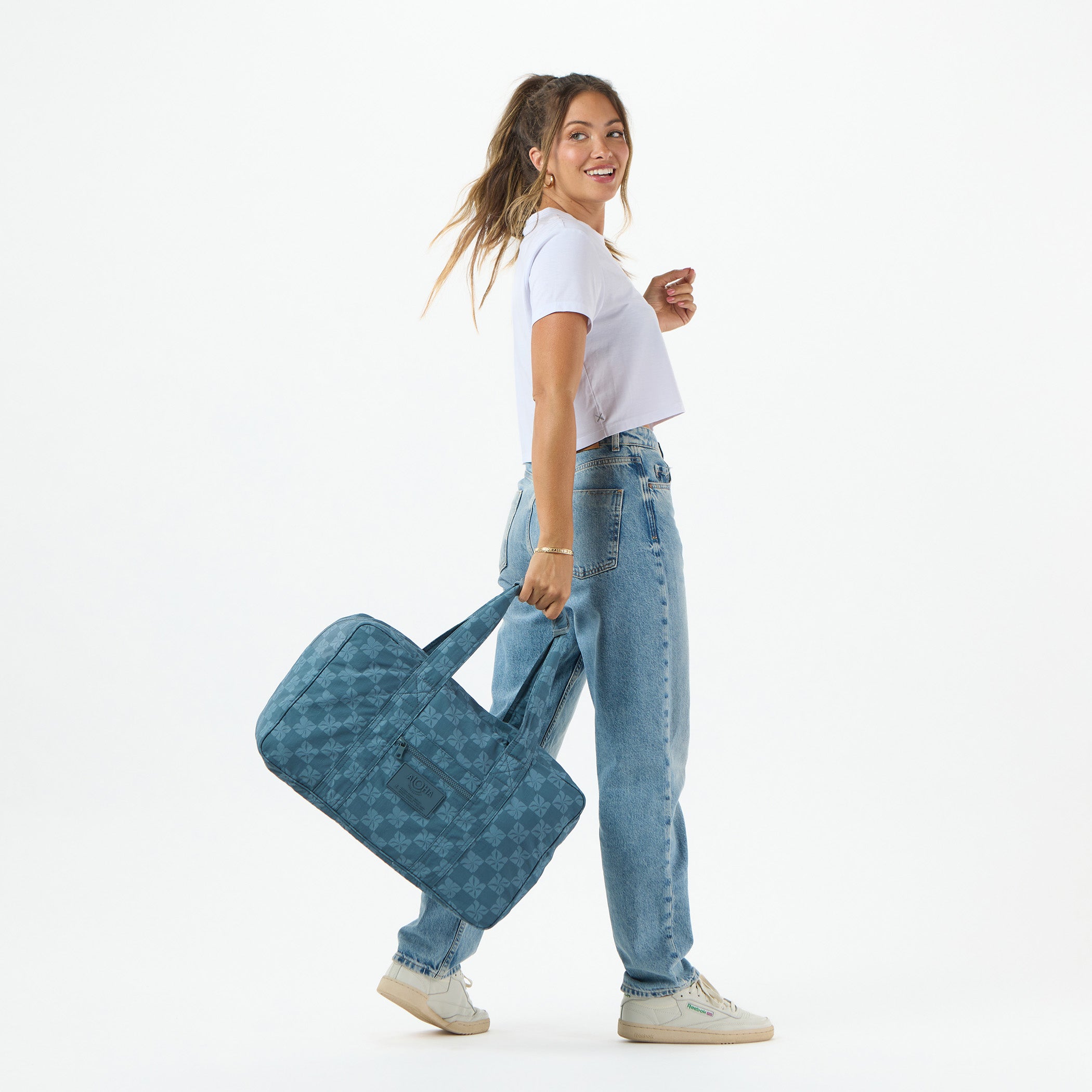 Pua Check Keep It Light Weekender in Slate | ALOHA Collection