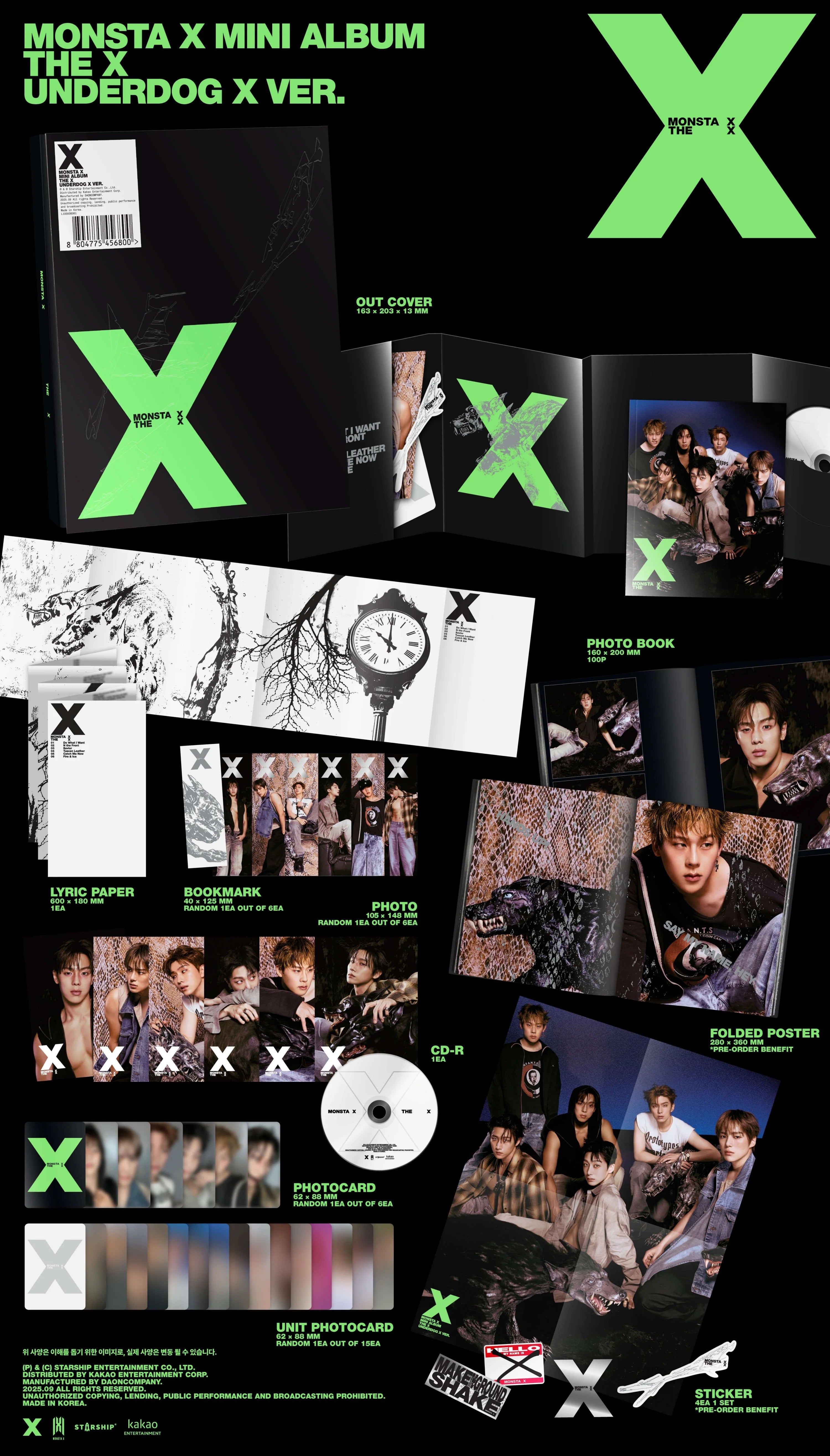 MONSTA X 13th Mini Album - THE X + APPLEMUSIC Photocard – Choice