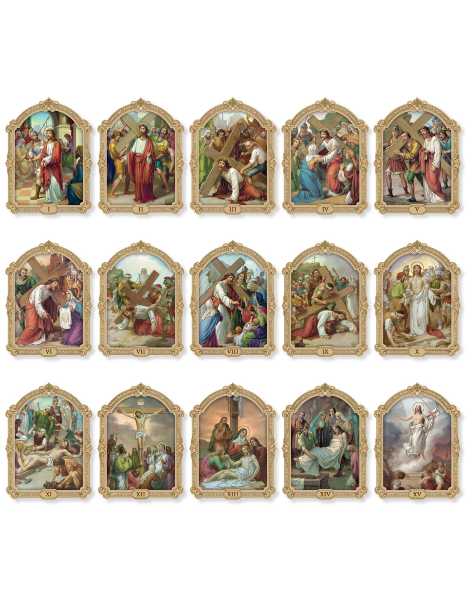 Stations of the Cross 16-Piece Plaque Set - Reilly's Church Supply