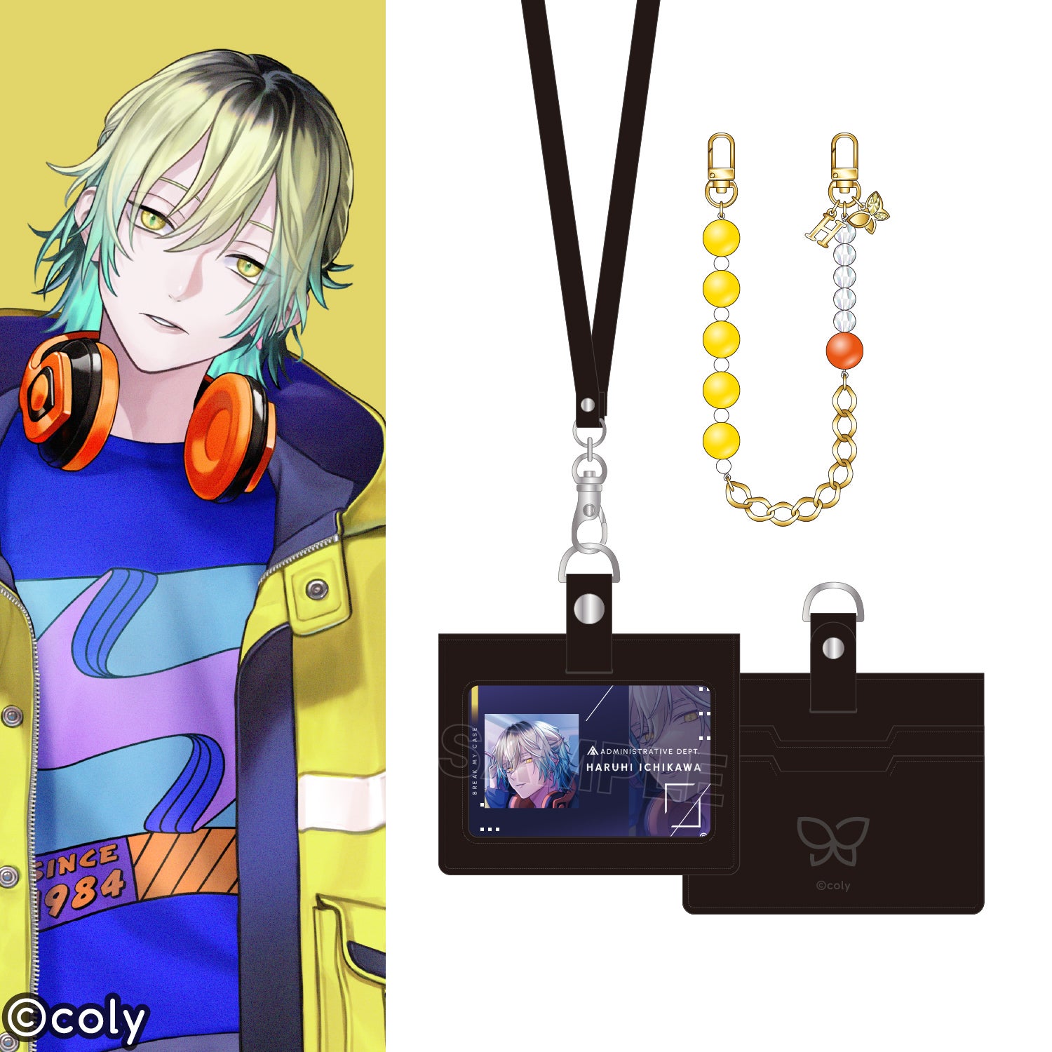 壱川春日 モデル ビーズストラップ＆IDカードケース セット 『ブレイク