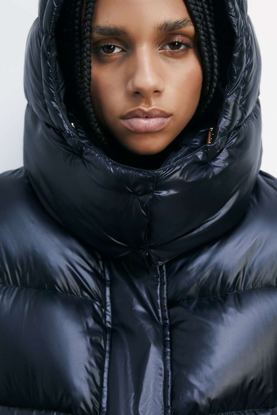 Black ESSENTIAL Puffy short down jacket | Patrizia Pepe