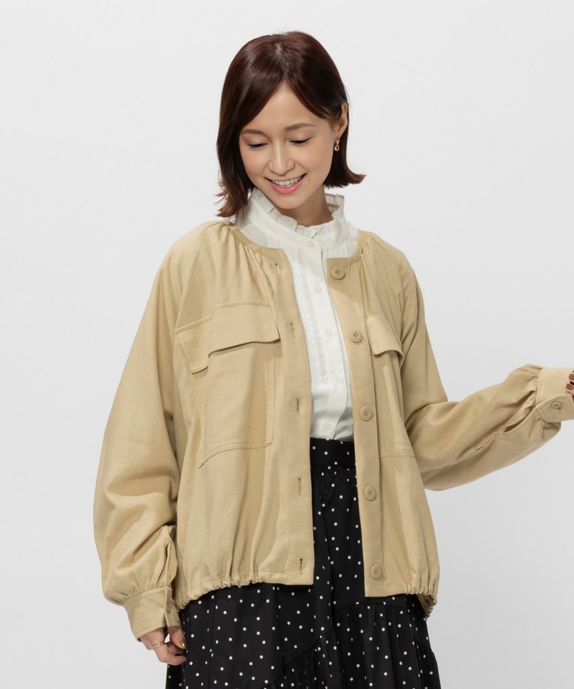 ダブルポケットシャツアウター(M ライトベージュ): トップス｜Right-on