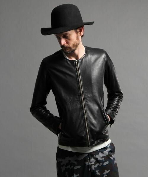 HARE（ハレ）の「ノーカラーレザーライダース（）」 - WEAR