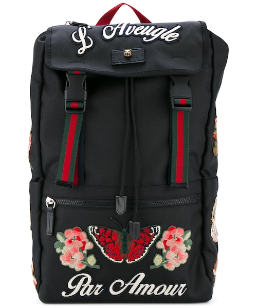 GUCCI（グッチ）の「Gucci - 刺繍 バックパック - men - コットン