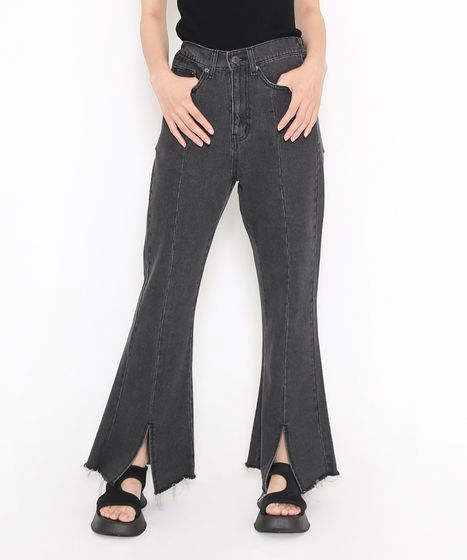 フロントスリットデニムフレアパンツ[商品：PN22SS-009] - PUNYUS