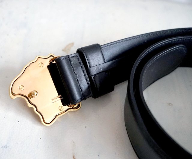 5%OFF】香港 新品 VERSACE イタリア製 ブラック ゴールドメドゥーサ