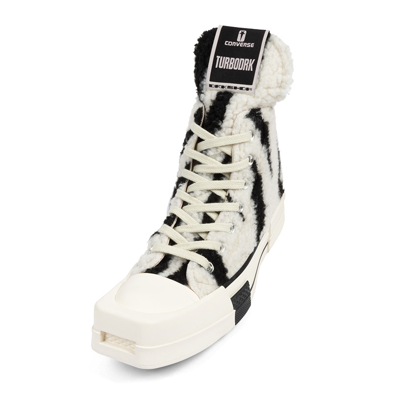 Converse x Rick Owens TURBODRK Zebra Hi Sneakers | Alan Bilzerian