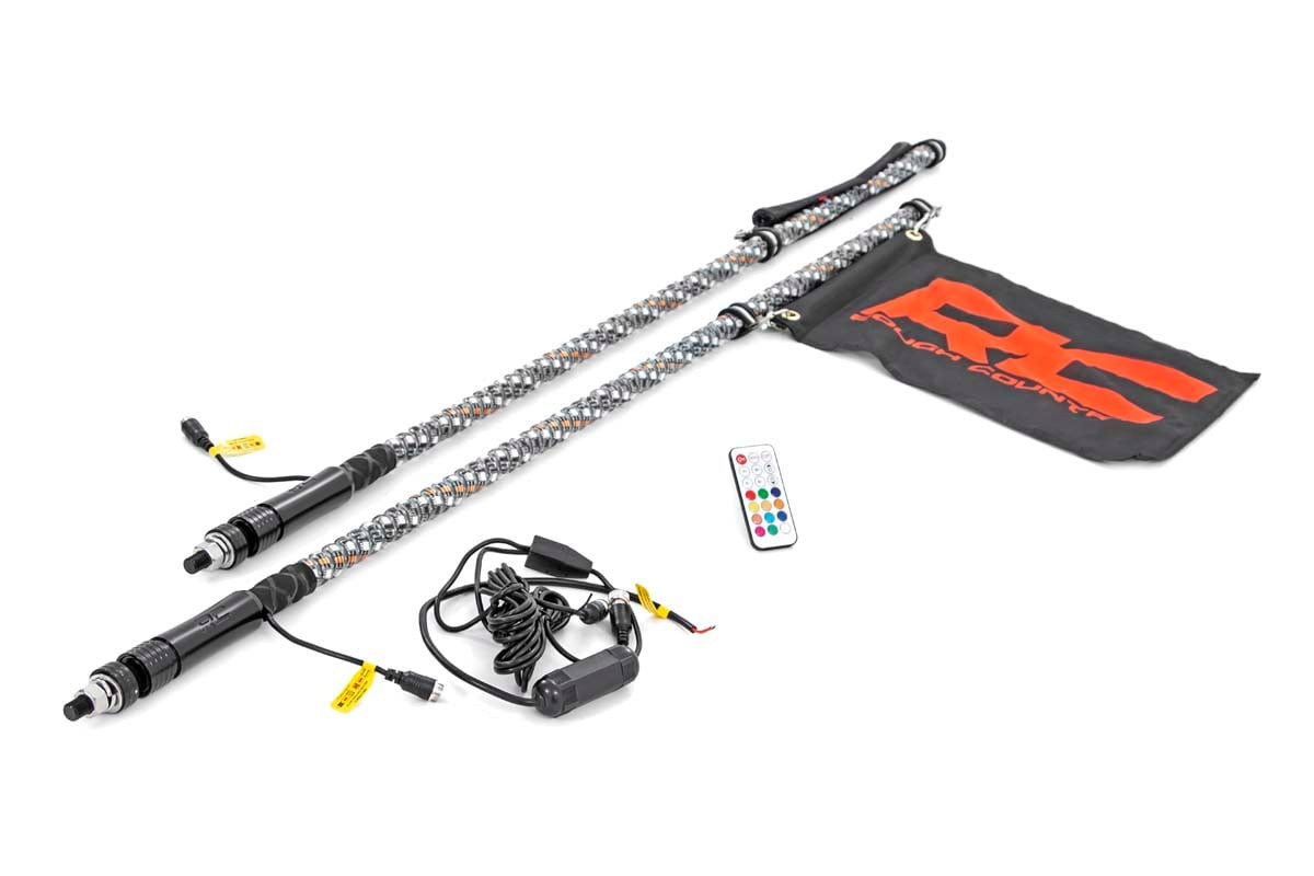 Yamaha Wolverine/Viking/YXZ Multi-Color LED Whip Light Pair With