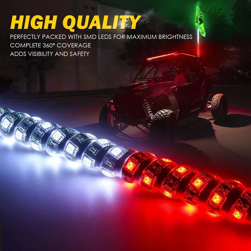 Yamaha Viking / Wolverine / YXZ Spiral Static LED Whip Light with
