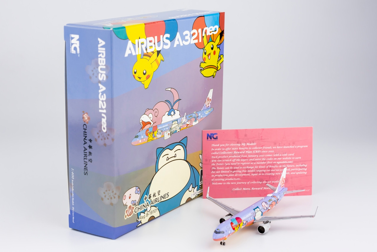 NG Models China Airlines A321neo Pikachu Jet CI B-18101 13063 1:400