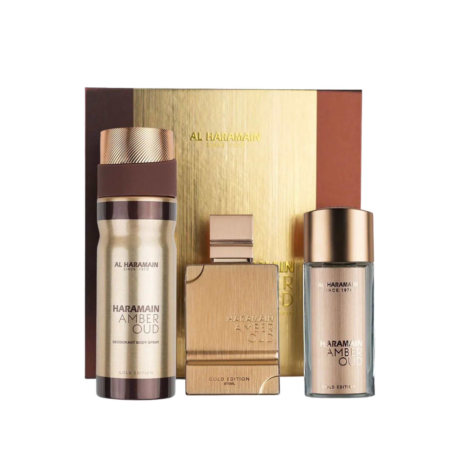 Al Haramain Amber Oud Gold Edition 3 PCS Gift Set Unisex Fragrances