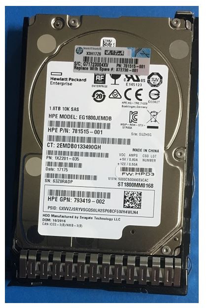 HPE 876939-001-SC 1.8TB 10kRPM 2.5in DS SAS-12G Enterprise G9 G10