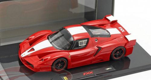 1/43 Hot Wheels Elite Ferrari FXX #11 (Red with White Stripe) Car