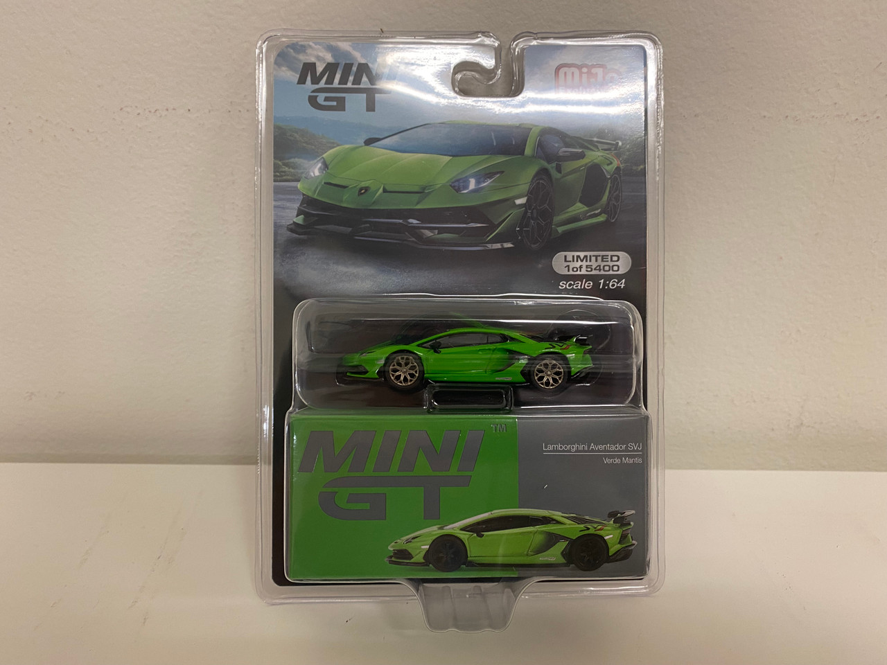 CHASE CAR 1/64 Mini GT Lamborghini Aventador SVJ (Verde Mantis
