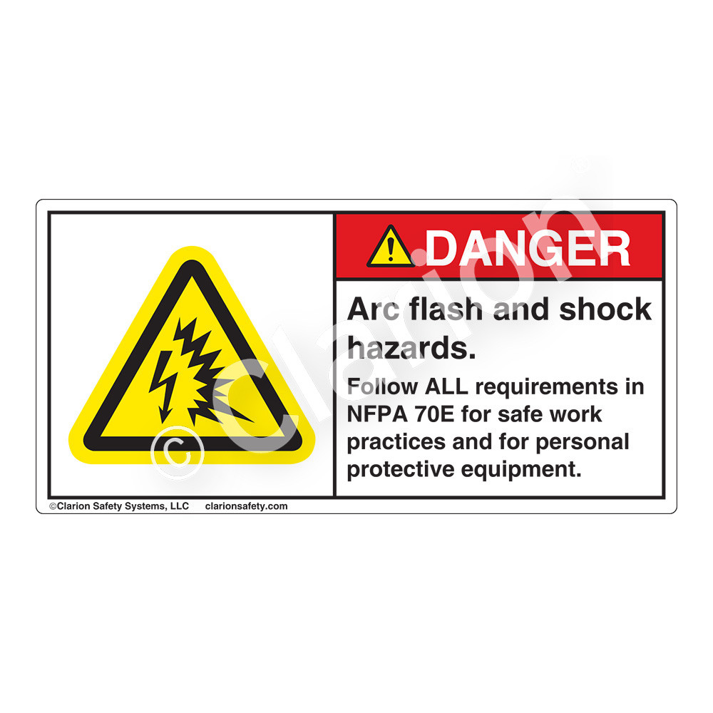 Danger/Arc Flash And Shock (H6643-262DH) Label