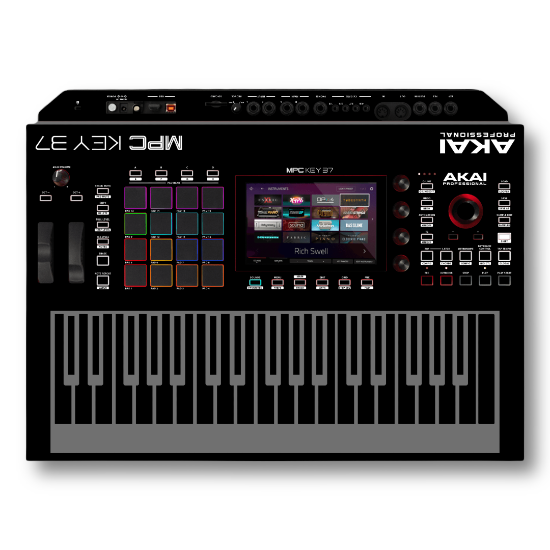 Akai MPC Key 37 Faceplate Casing Skin - Black / White / Retro - SK