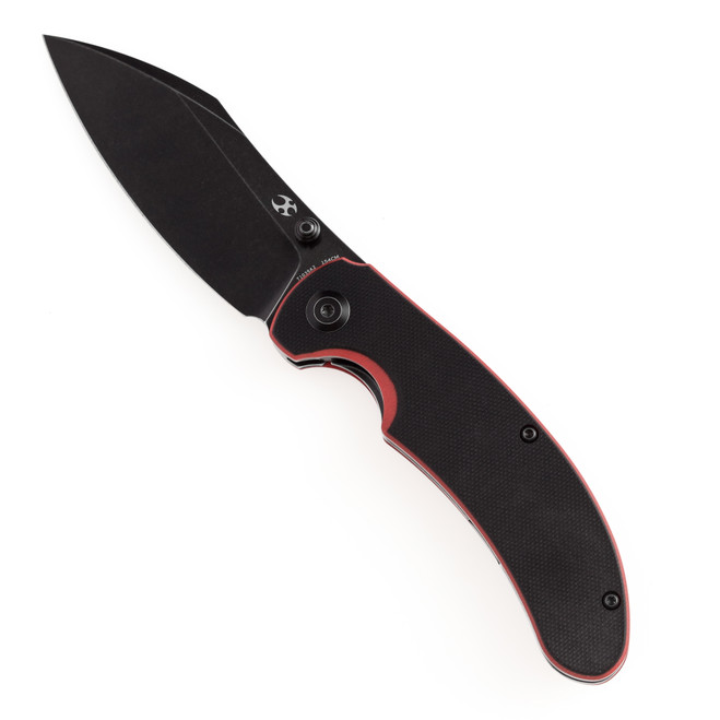 Kansept Nesstreet Folding Knife Black/Red G10 Handle 154CM Plain