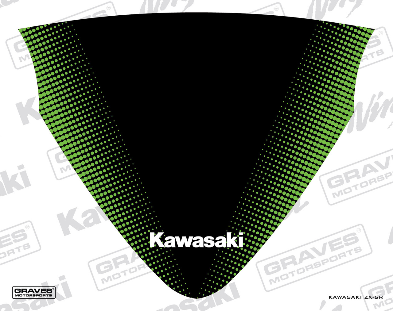 Graves ZX-6R Zero Gravity Tall Windscreen Sticker - Green