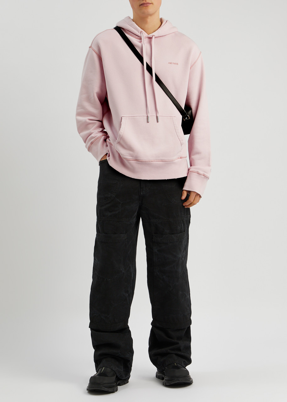 AMI PARIS Fade Out logo-embroidered hooded cotton sweatshirt