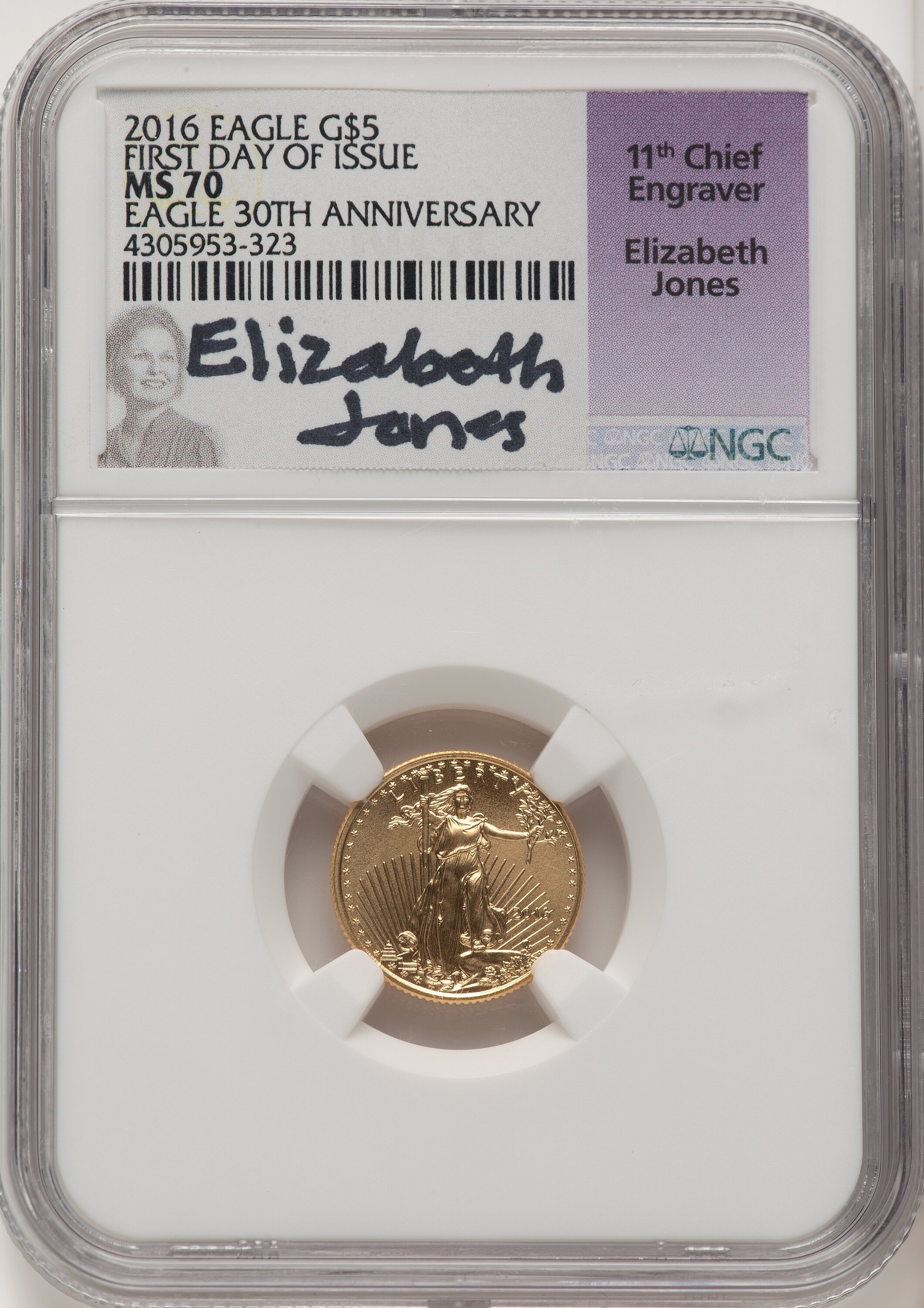 2016 Tenth-Ounce Gold Eagle 30th Anniversary FDI NGC MS70