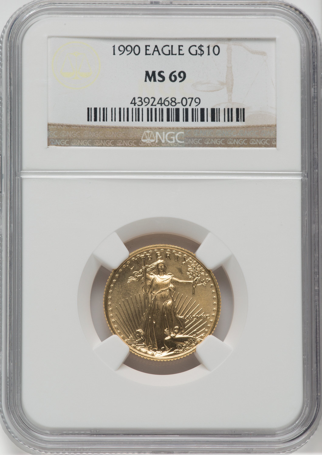 1990 $10 Quarter-Ounce Gold Eagle NGC MS69 - LCR Coin