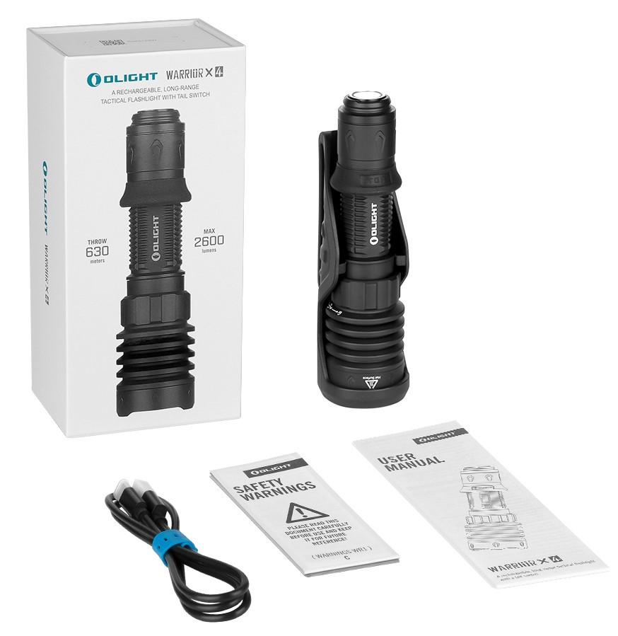 Olight Warrior X 4 Rechargeable Tactical 2600 Lumen Flashlight