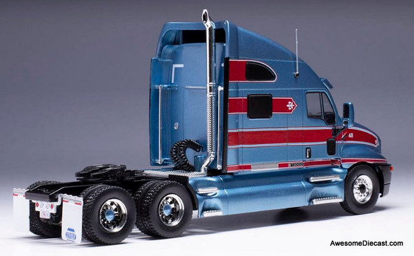 IXO 1:43 1998 Kenworth T2000 Sleeper Tractor, Metallic Blue/Red