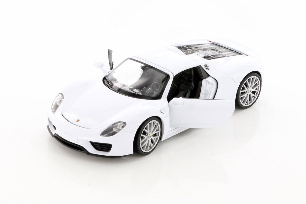 Porsche 918 Spyder Hardtop, White - Welly 24055HC/4D - 1/24 scale