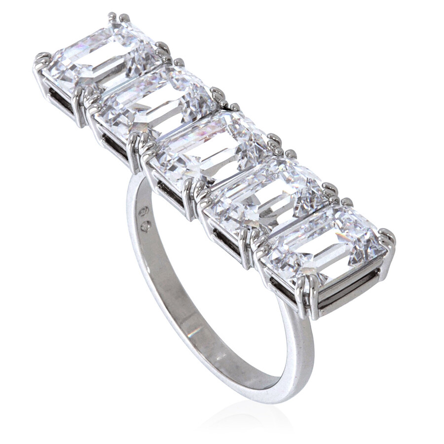 Swarovski Millenia White, Rhodium Plated Cocktail Ring, Size 55