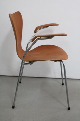 3207 Chair Armchair in Teak by Arne Jacobsen for Fritz Hansen Rar