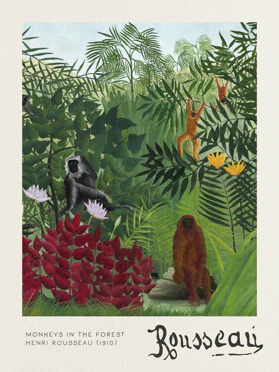 Poster Monkeys in the Forest - Henri Rousseau | Wall Art | 3+1