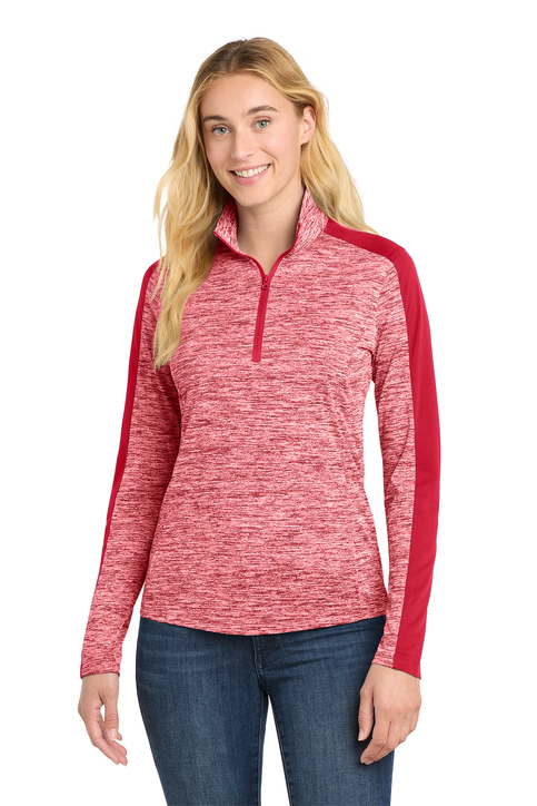 Sport-Tek Women's PosiCharge Electric Heather Colorblock 1/4-Zip